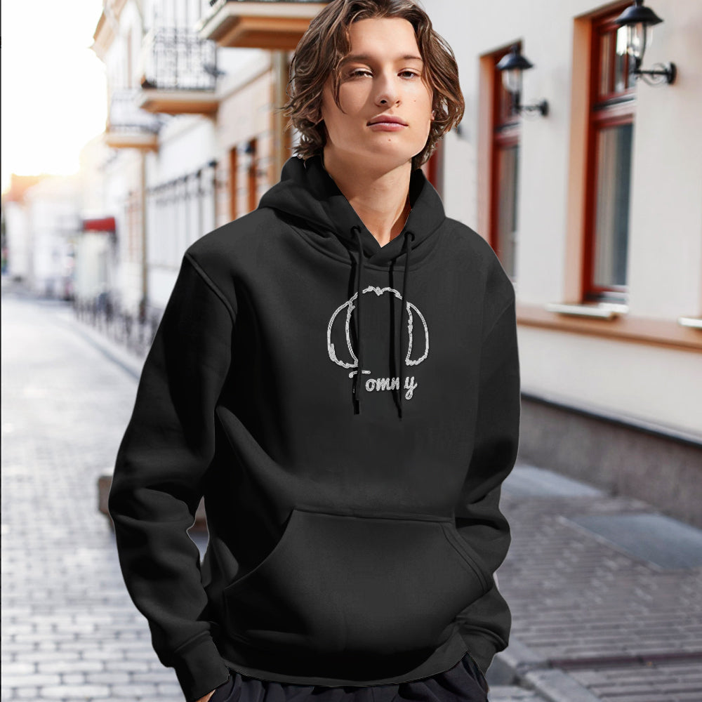 Custom Embroidered Dog Ear Sweatshirt – Personalized Dog Mom Hoodie Gift