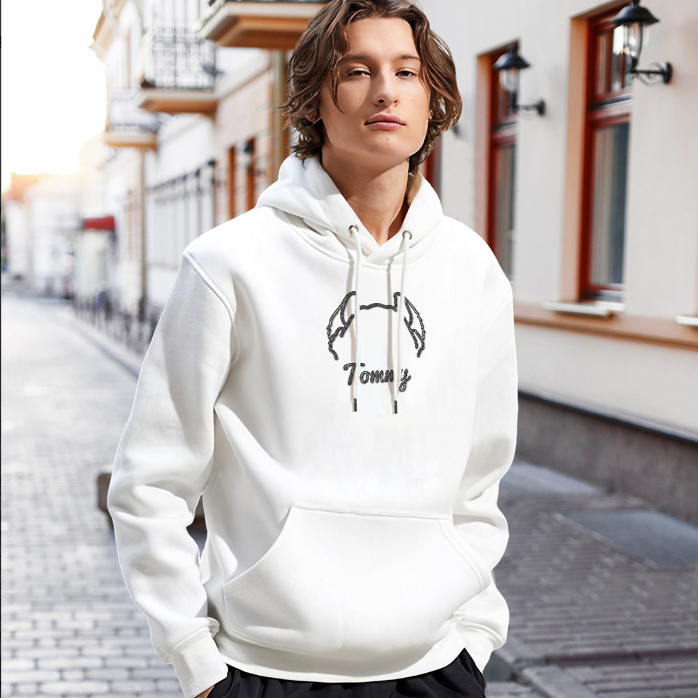 Custom Embroidered Dog Ear Sweatshirt – Personalized Dog Mom Hoodie Gift