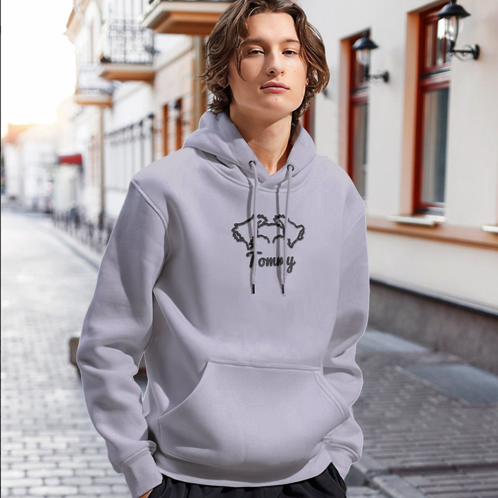 Custom Embroidered Dog Ear Sweatshirt – Personalized Dog Mom Hoodie Gift