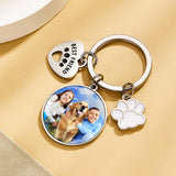 Personalized Dog Paw & Photo Keychain
