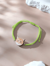 Personalized Pet Portrait Adjustable Braided Bracelet Birthday Gift for Pet Lover