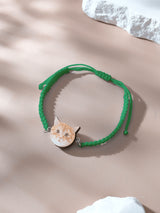 Personalized Pet Portrait Adjustable Braided Bracelet Birthday Gift for Pet Lover