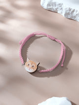 Personalized Pet Portrait Adjustable Braided Bracelet Birthday Gift for Pet Lover