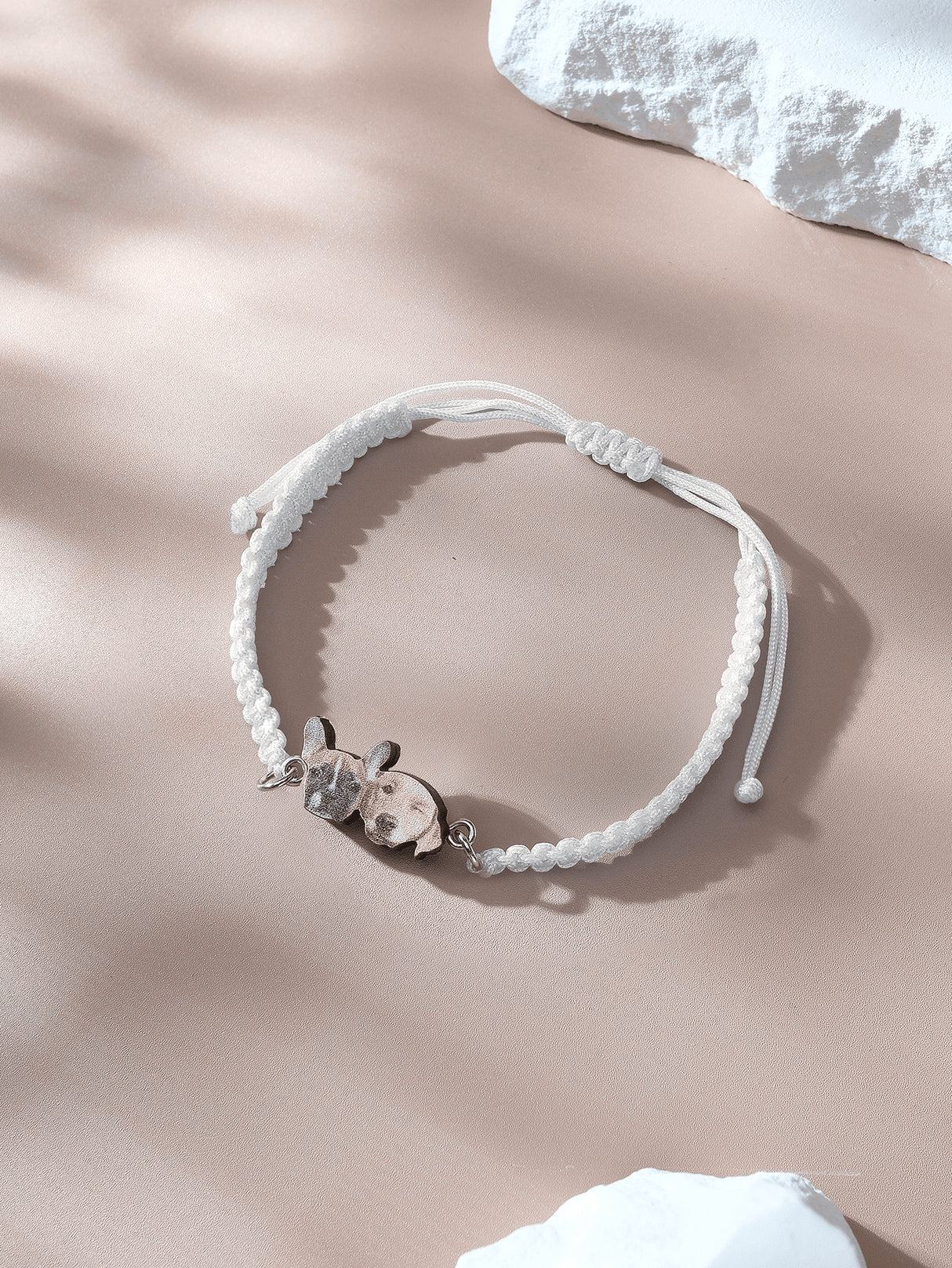 Personalized Pet Portrait Adjustable Braided Bracelet Birthday Gift for Pet Lover