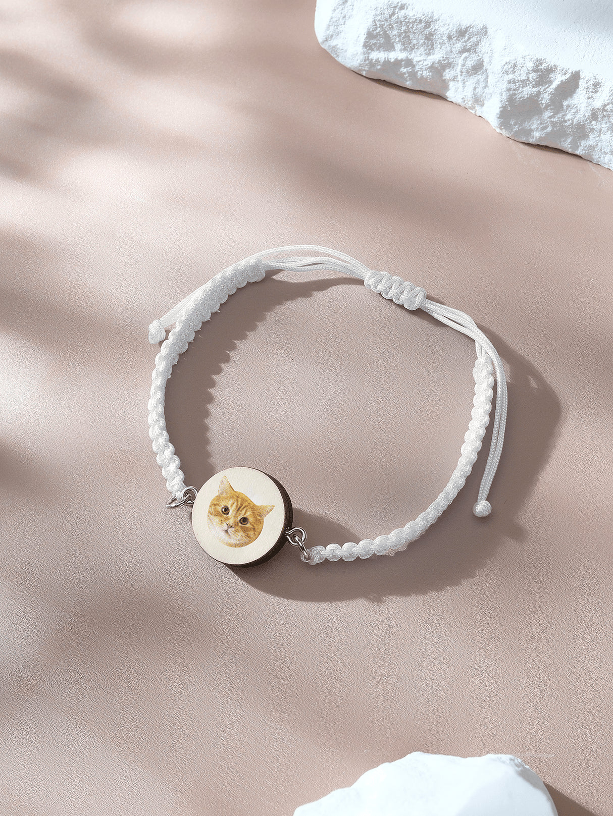 Personalized Pet Portrait Adjustable Braided Bracelet Birthday Gift for Pet Lover