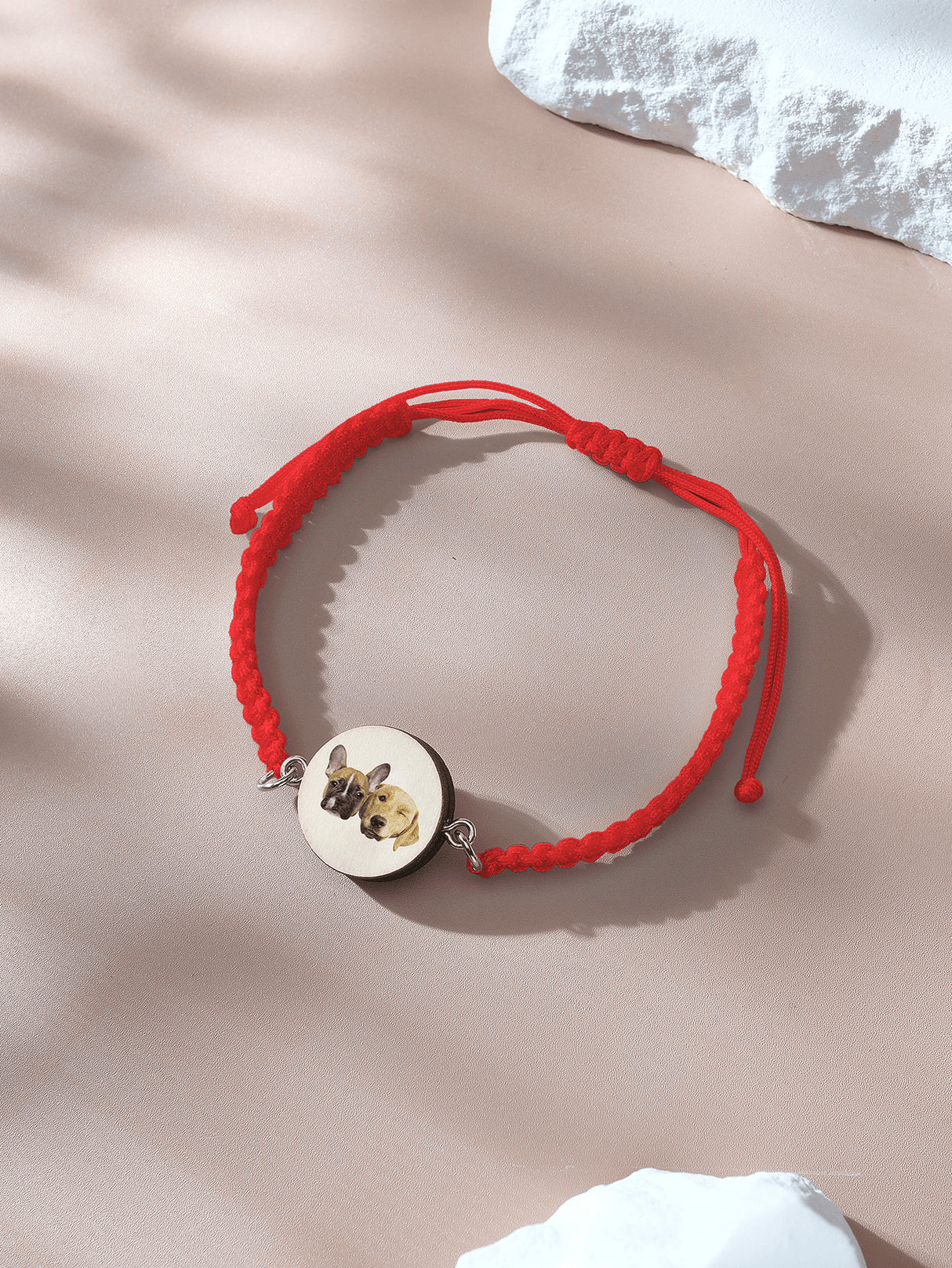 Personalized Pet Portrait Adjustable Braided Bracelet Birthday Gift for Pet Lover