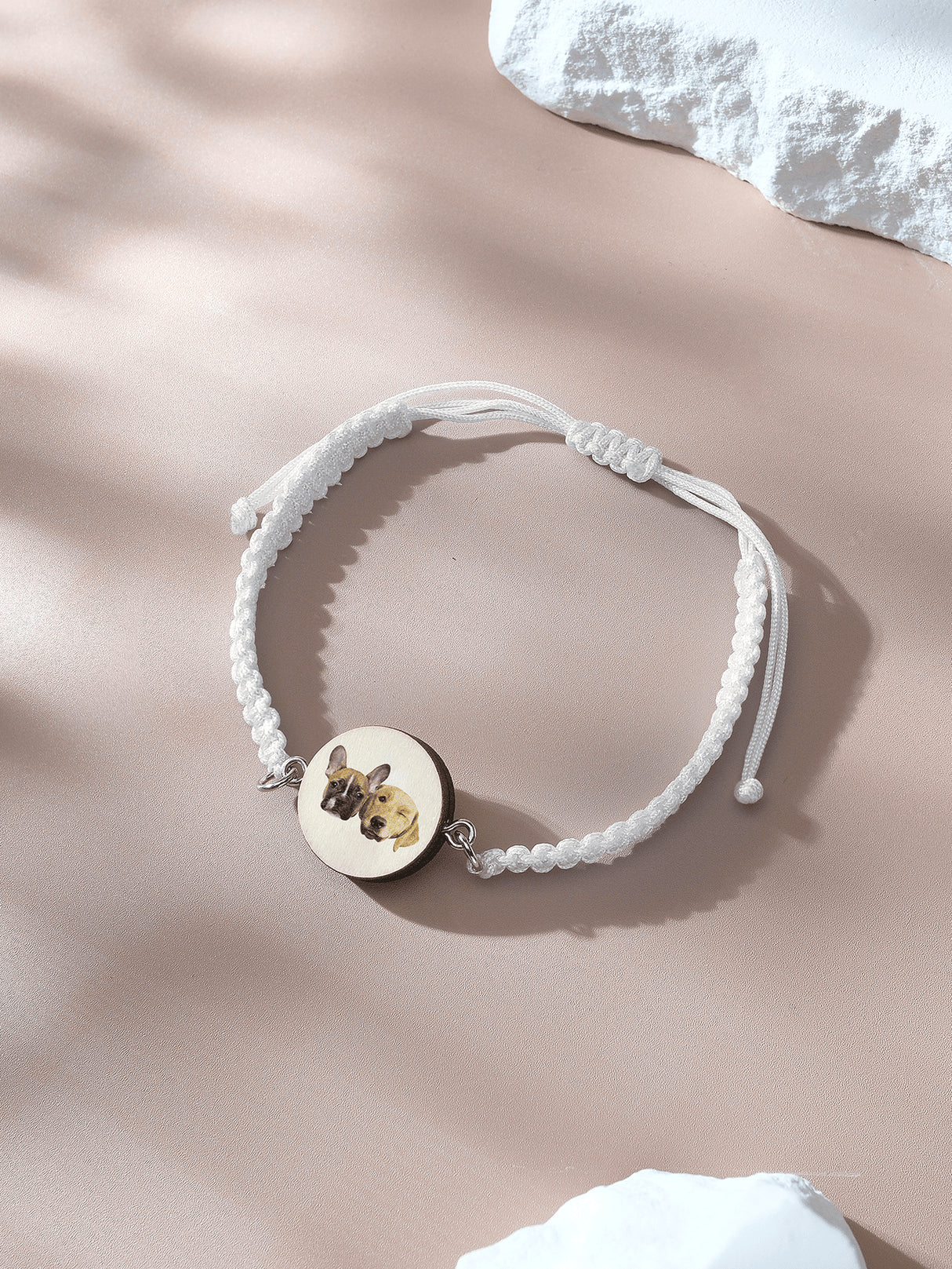 Personalized Pet Portrait Adjustable Braided Bracelet Birthday Gift for Pet Lover