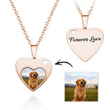 Custom Photo Engraved Necklace Heart Pet Gifts