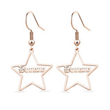 Custom Engraved Name Earrings Stainless Steel Star-shaped Earrings