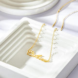 Personalized Pet Paw Print Name Necklace Lovely Animal Paw Necklace Jewelry