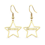 Custom Engraved Name Earrings Stainless Steel Star-shaped Earrings