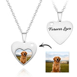 Custom Photo Engraved Necklace Heart Pet Gifts