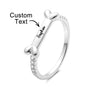 Custom Bone-Shaped Ring with Name Engraving - Adorable Birthday Gift for Dog and Pet Lovers