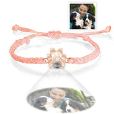 Custom Dog Paw Photo Projection Bracelet Braided Rope Bracelet Gift for Pet Lover