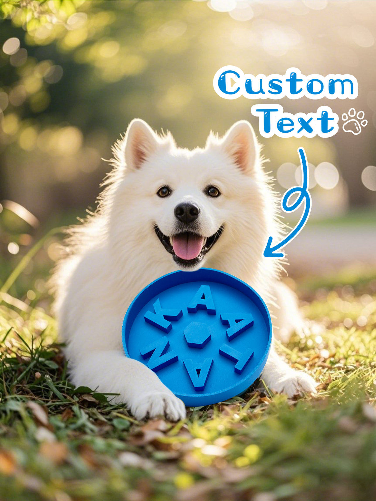 Personalized Slow Feeder Dog Bowl – Custom 3D Printed Name