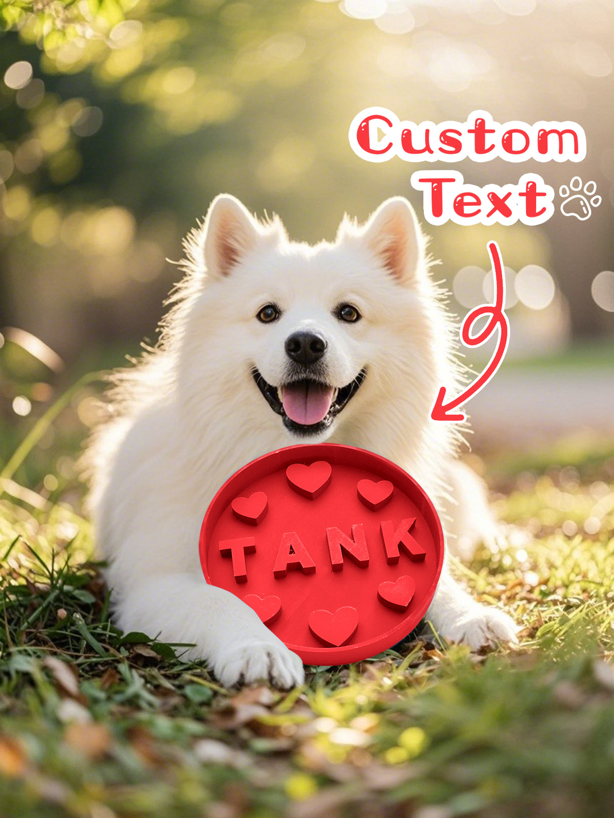 Personalized Slow Feeder Dog Bowl – Custom 3D Printed Name