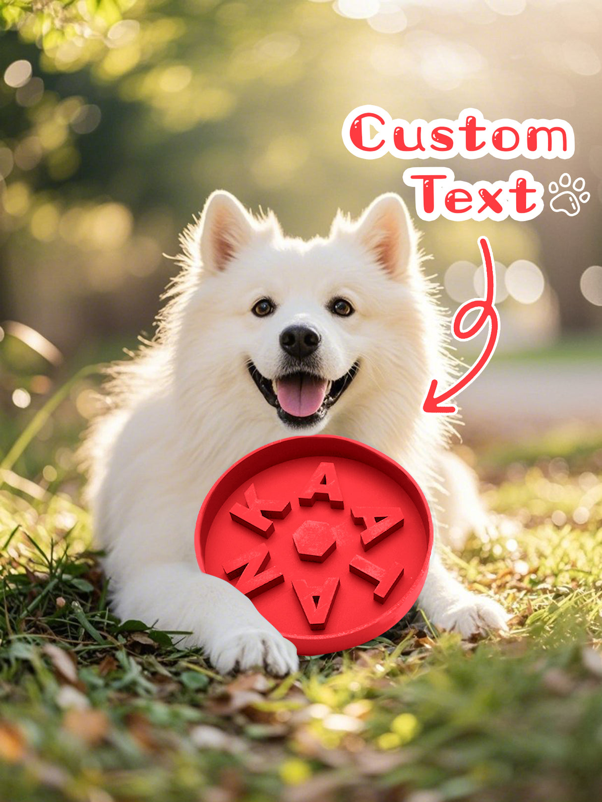 Personalized Slow Feeder Dog Bowl – Custom 3D Printed Name