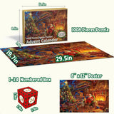 Advent Calendar Christmas Jigsaw Puzzle - 24 Boxes Christmas Countdown Puzzle Toy Gift for Kid Adult