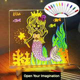 LED Note Board with Colors Glowing Acrylic Message Marker Board with Light Unique Gift for Kids