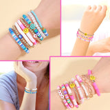 Preppy Bracelets Set Soft Clay Bohemian Layering Bracelets Jewelry for Her
