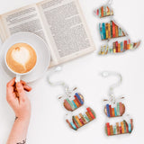 Cat Dog Book Earrings Funny Acrylic Bookshelf Earring Jewelry for Book Lover Gifts