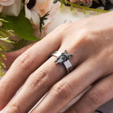 Personalized Pet Photo Ring for Women Men DIY Stainless Steel Engraved Kitten and Puppy Photo Open Ring Gift for Pet Lover