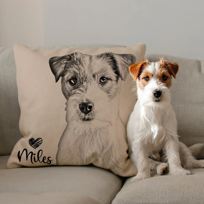 Personalized Dog Photo Pillow – Custom Pet Picture Cushion Gift for Dog Moms
