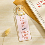 Personalized Pet Photo Acrylic Bookmark – Custom Name Gift for Dog Moms