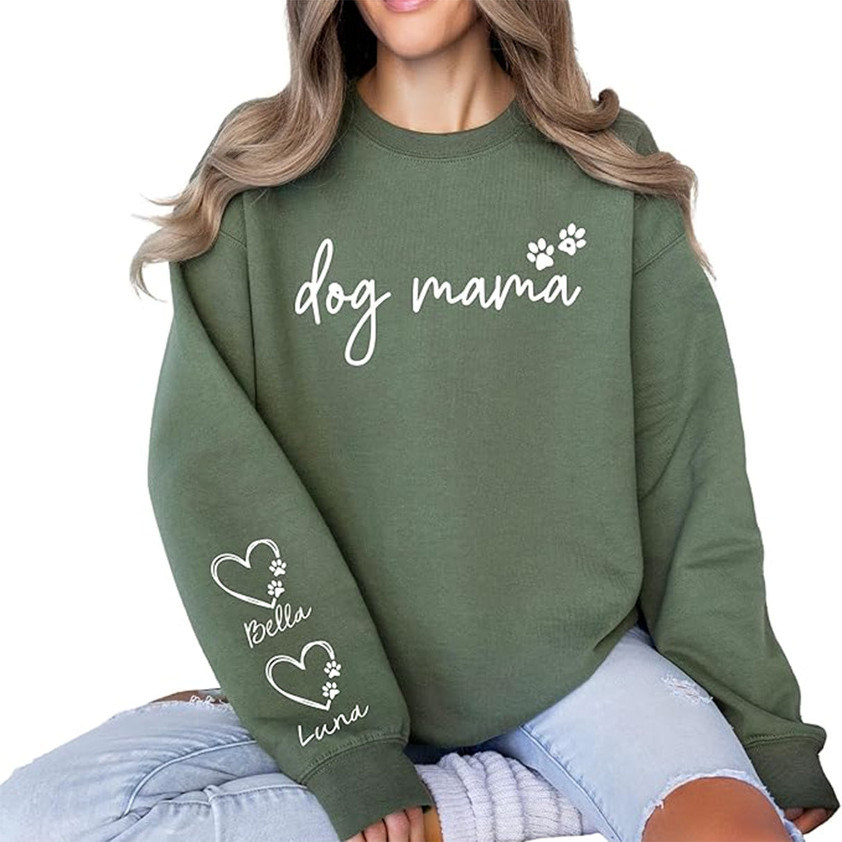 Personalized Dog Mama Sweatshirt – Cozy Custom Gift for Women